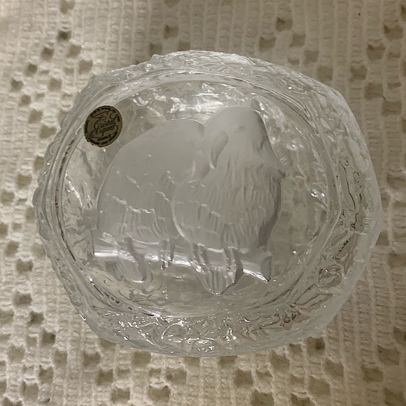 Vintage Other - Vintage Cristal D’Arques French satin glass love birds trinket dish